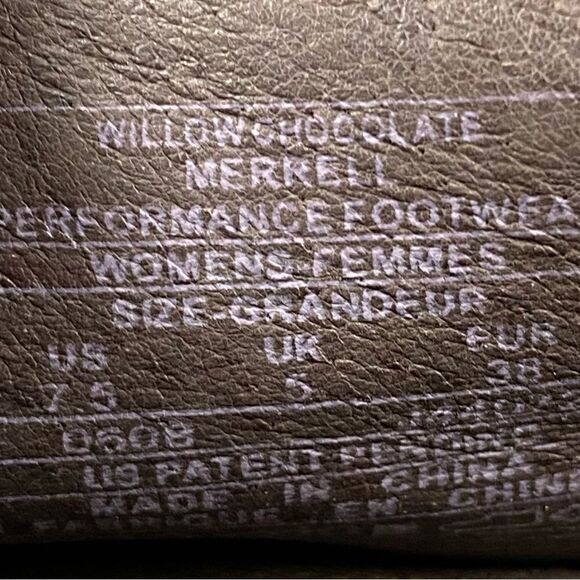 Merrell Willow Chocolate Brown Leather Loafers Flats Shoes womens size 7.5 - Picture 7 of 8